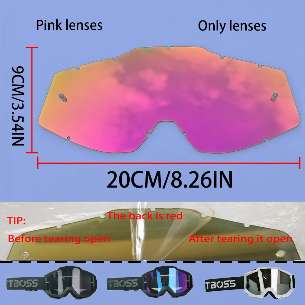 100 Motorcycle Goggles Dustproof Racing Glasses Windproof for Men & Women Motocross Cycling Skiing Outdoor Off-Road Bike Goggle