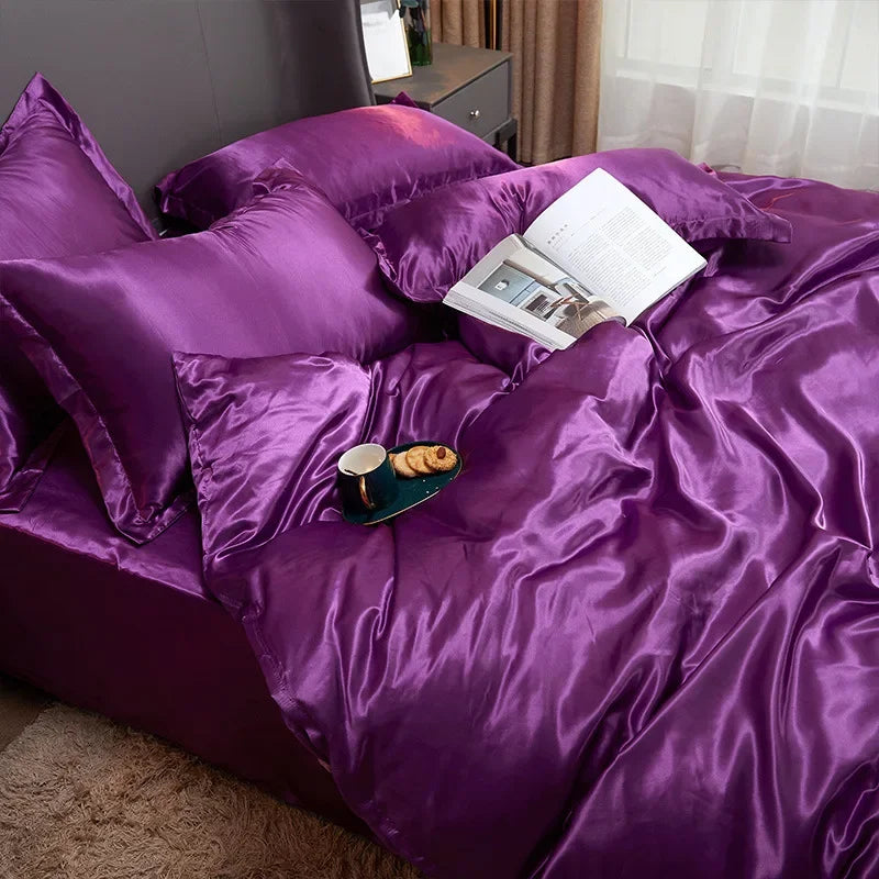 100% Pure Silk Bedding Sets High End Quilt Bed Cover Set Duvet Cover Bedsheet Pillowcases 4pcs Natural Luxury Bedcloth Sets