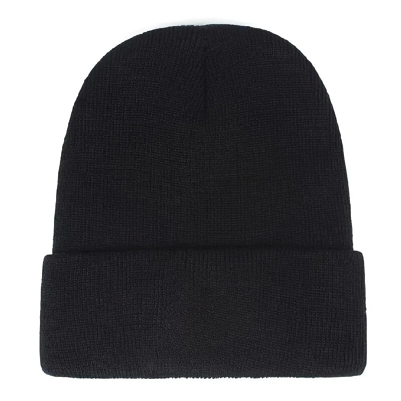 1PC autumn and winter men's and women's outdoor fashionable warm woolen hat simple and fashionable solid color knitted pullover