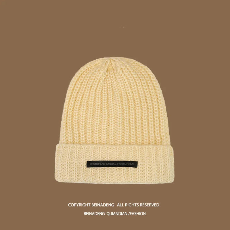 2023 Fashionable Men's Autumn And Winter Knitted Hats Large Size Warm Cold Beanie Hat Loose Big Head Ware Knitting Hat For Men