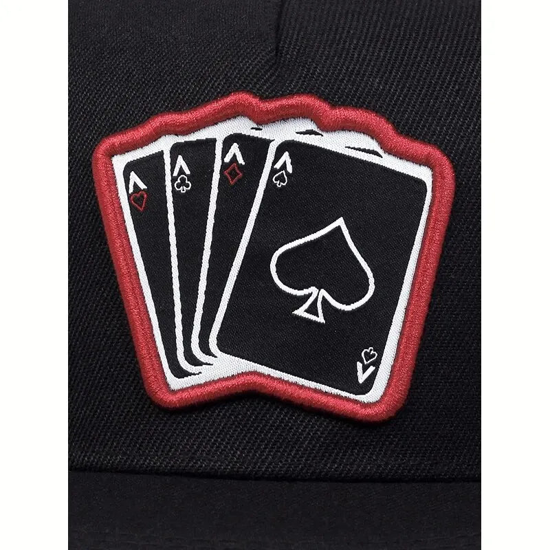 2024 New Fashion Hip Hop Cap Men Women Adjustable Playing Card Embroidered Baseball Caps Outdoor Sun Hat Unisex Snapback Hats