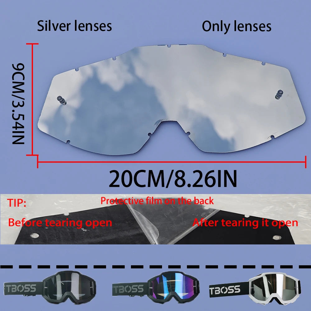 100 Motorcycle Goggles Dustproof Racing Glasses Windproof for Men & Women Motocross Cycling Skiing Outdoor Off-Road Bike Goggle