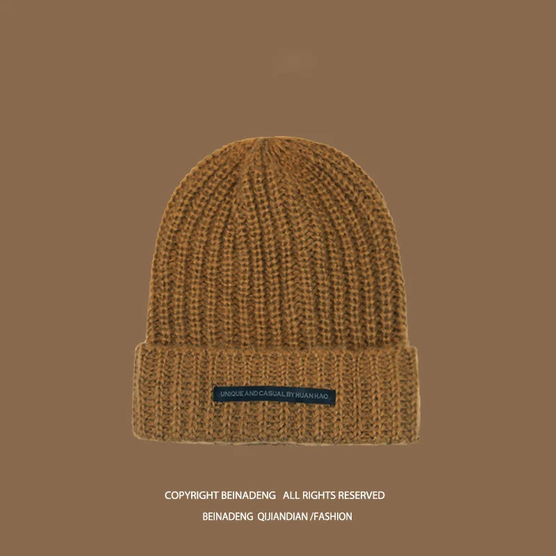 2023 Fashionable Men's Autumn And Winter Knitted Hats Large Size Warm Cold Beanie Hat Loose Big Head Ware Knitting Hat For Men